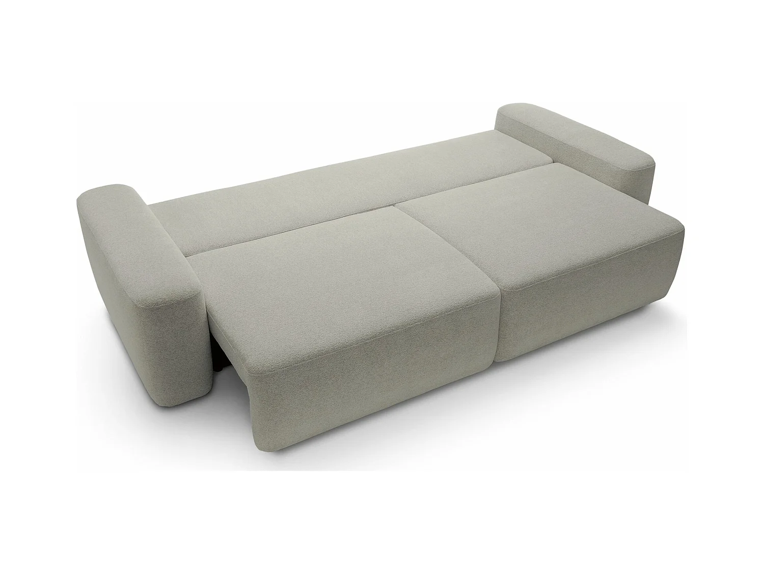 Canapé convertible 3 places - gris-beige chenille - BALEO