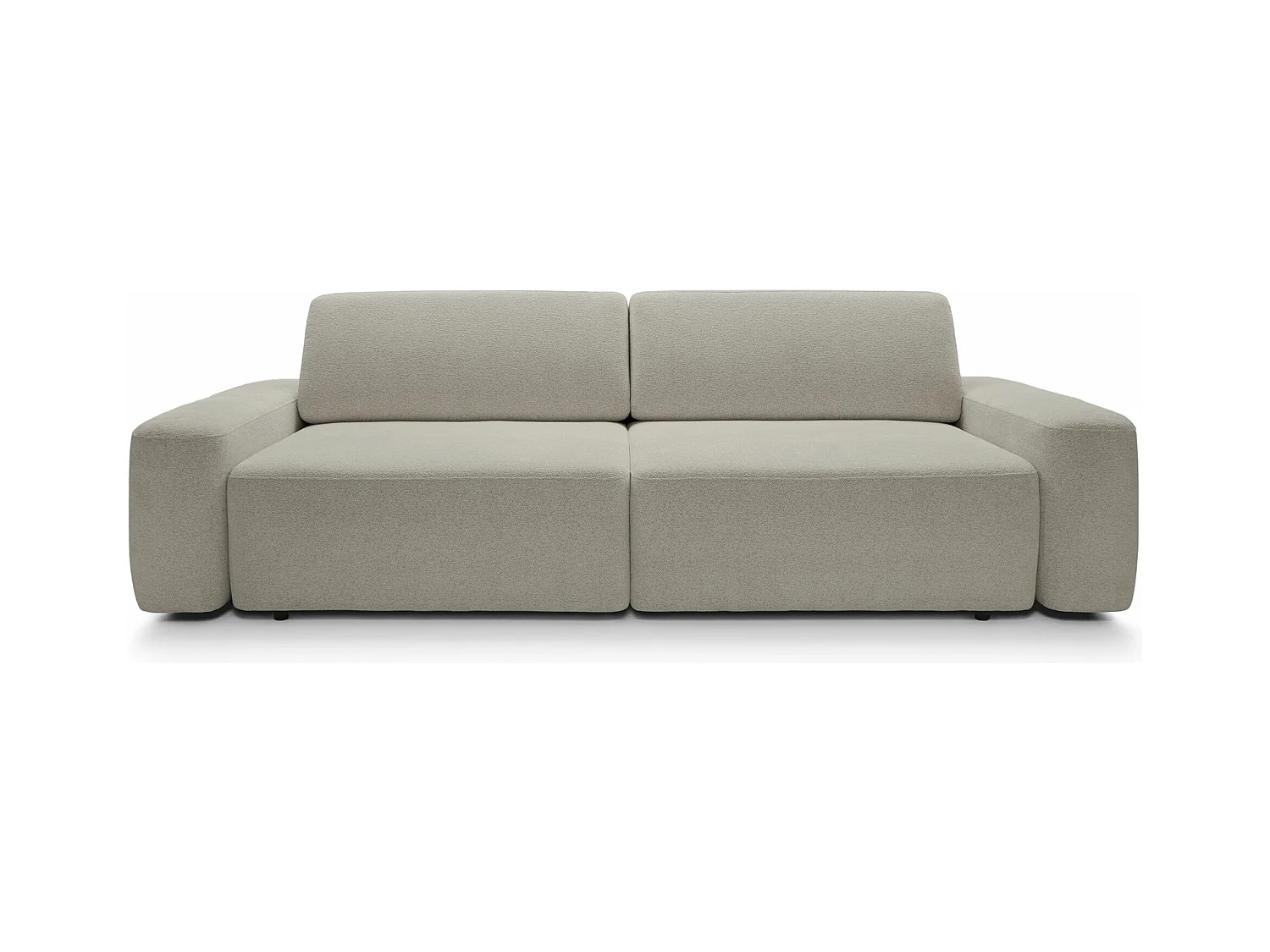 Canapé convertible 3 places - gris-beige chenille - BALEO