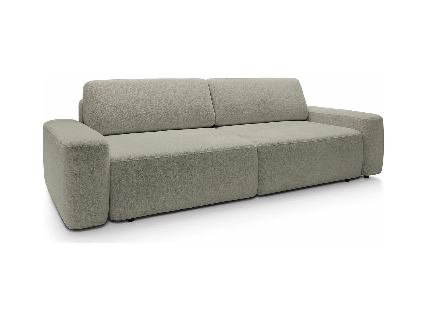 Canapé convertible 3 places - gris-beige chenille - BALEO