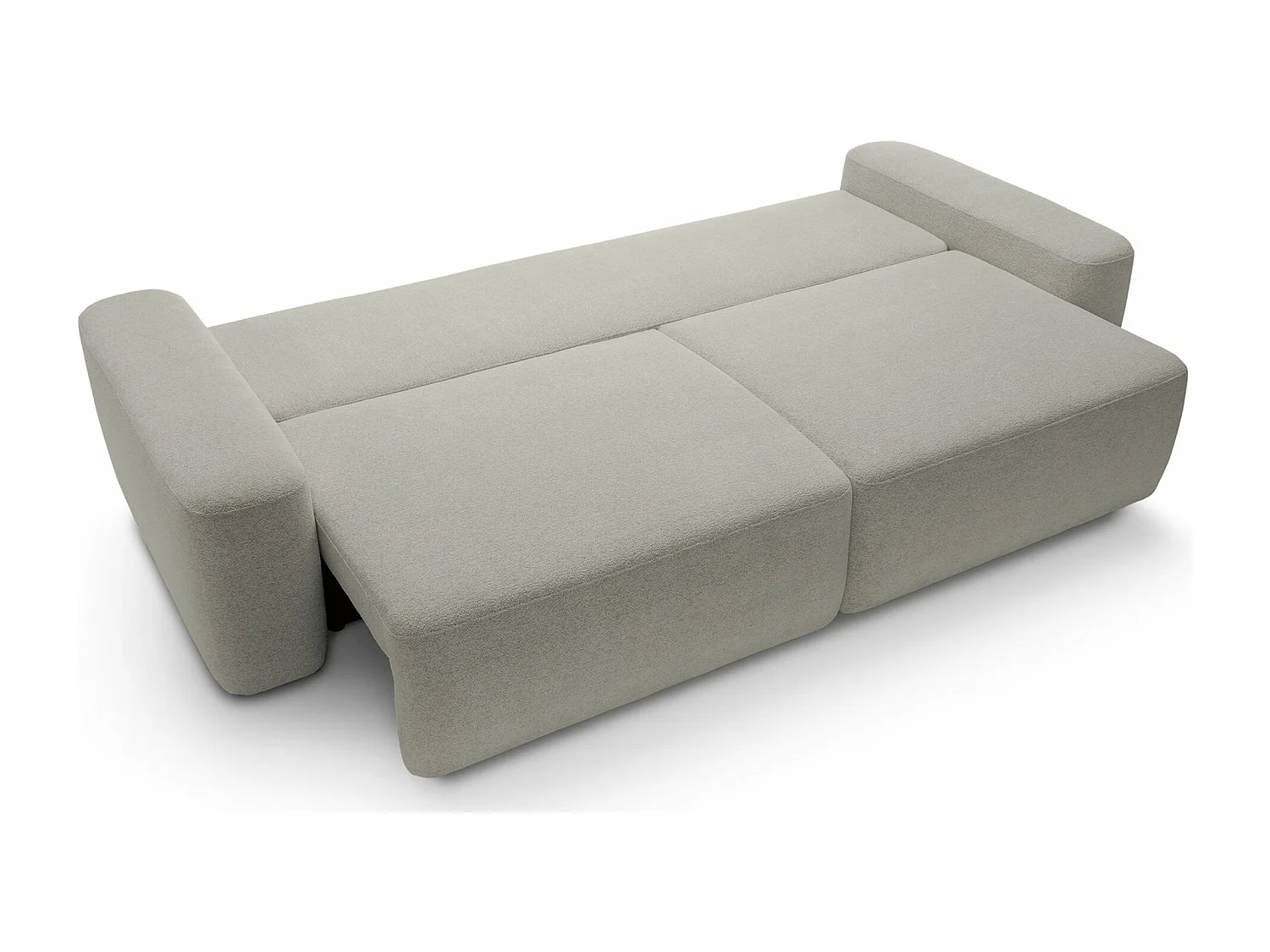 Canapé convertible 3 places - gris-beige chenille - BALEO