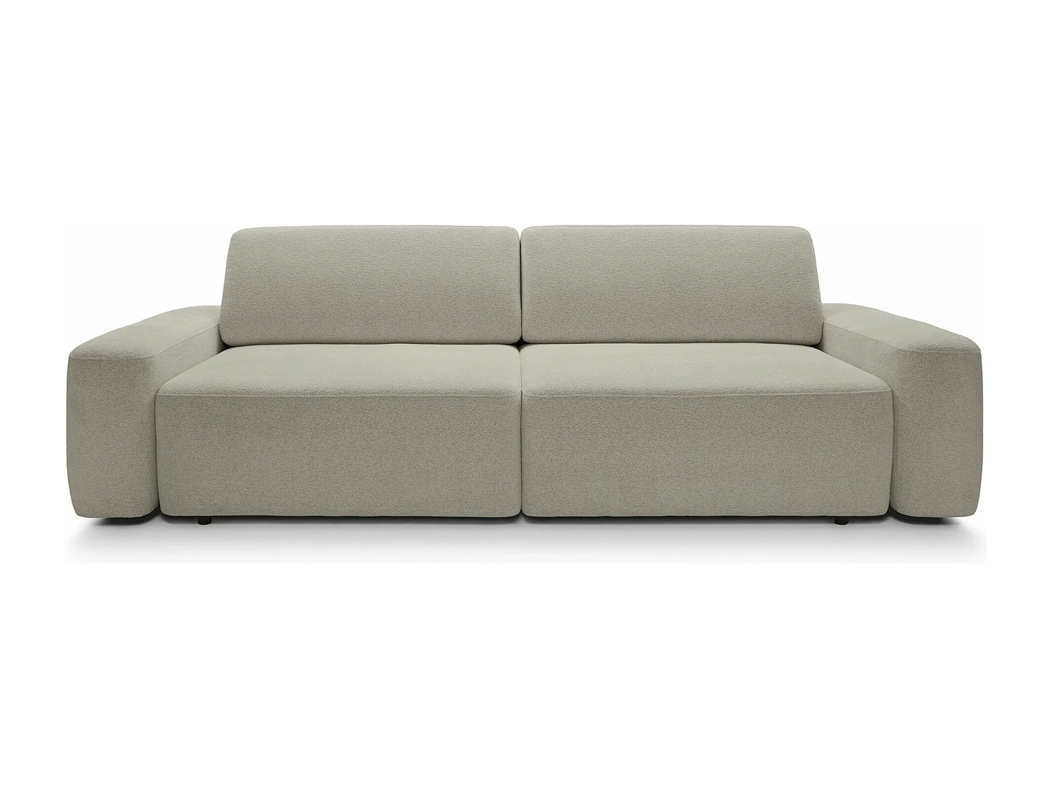 Canapé convertible 3 places - gris-beige chenille - BALEO