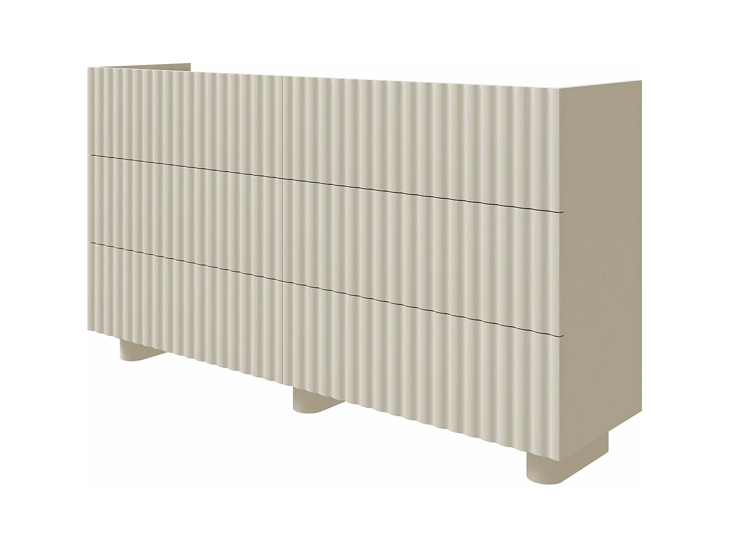 Commode à six tiroirs - 147 cm - grège - FIORRA