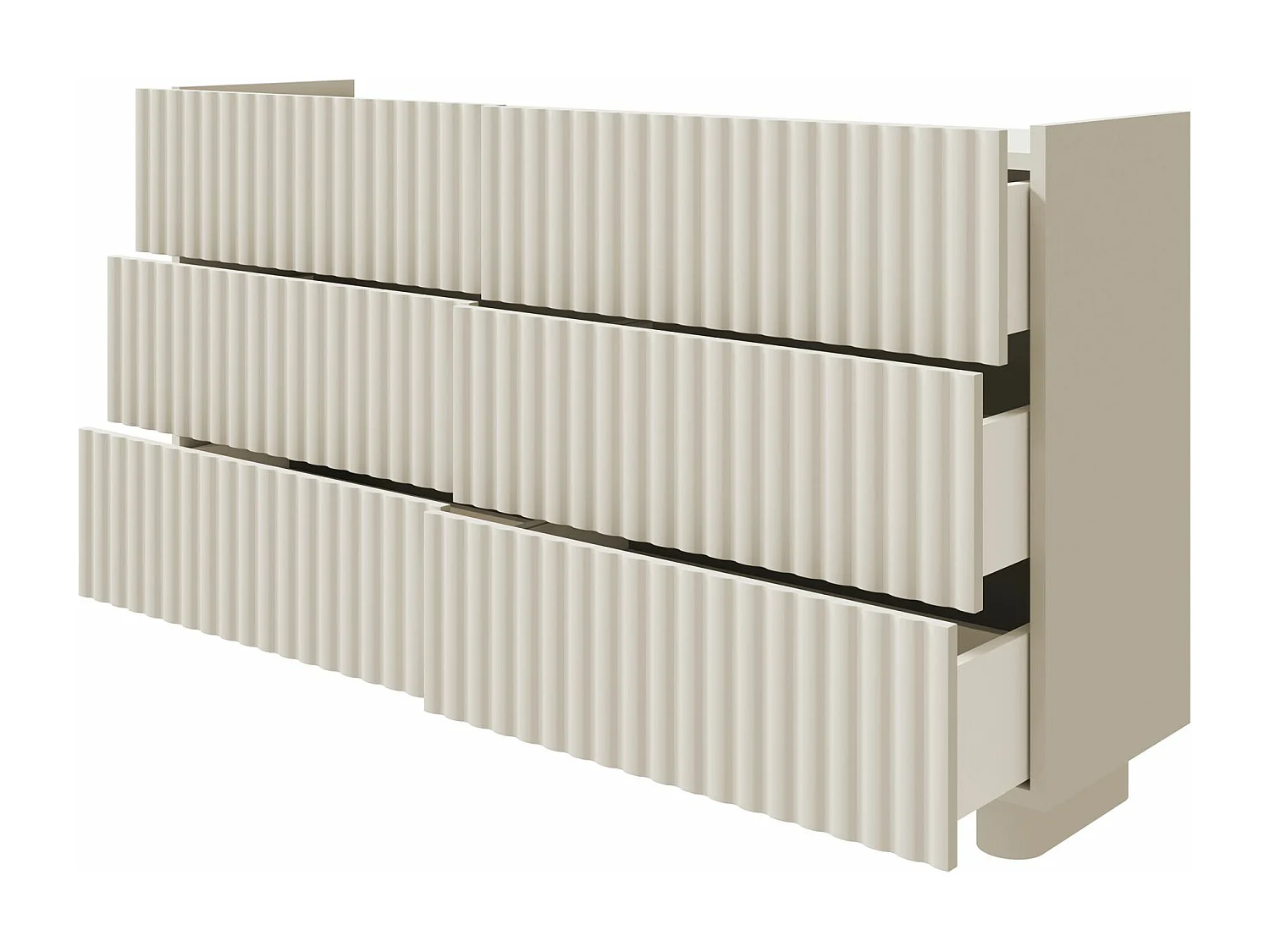 Commode à six tiroirs - 147 cm - grège - FIORRA