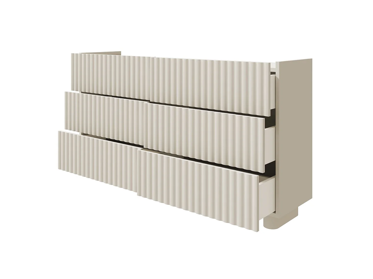 Commode à six tiroirs - 147 cm - grège - FIORRA