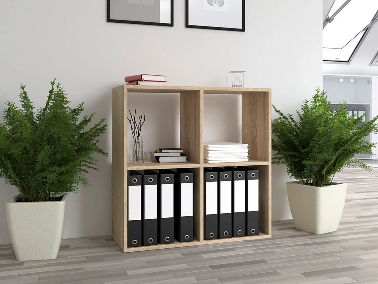 Étagère avec 4 étagères - 74 cm - Chêne Sonoma - MALAX