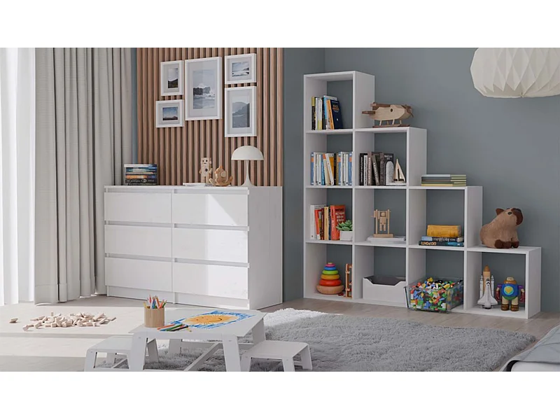 Étagère escalier avec 10 étagères - blanc - 153 cm - STEPI