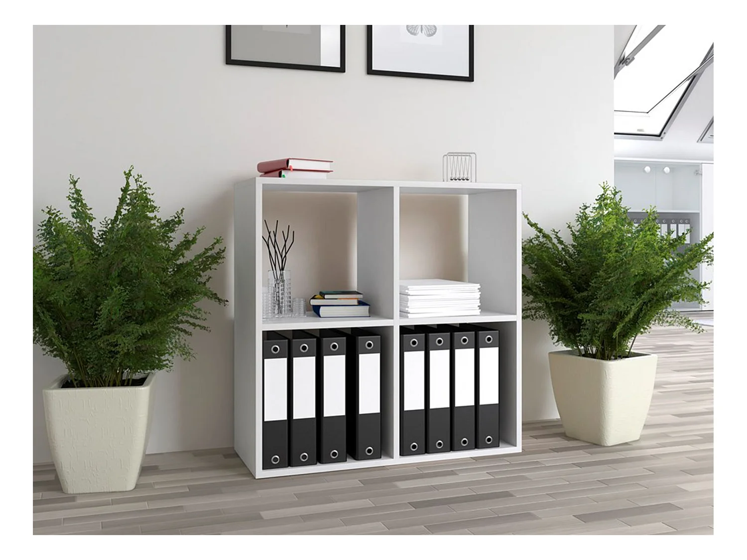 Étagère avec 4 étagères - 74 cm - blanc- MALAX