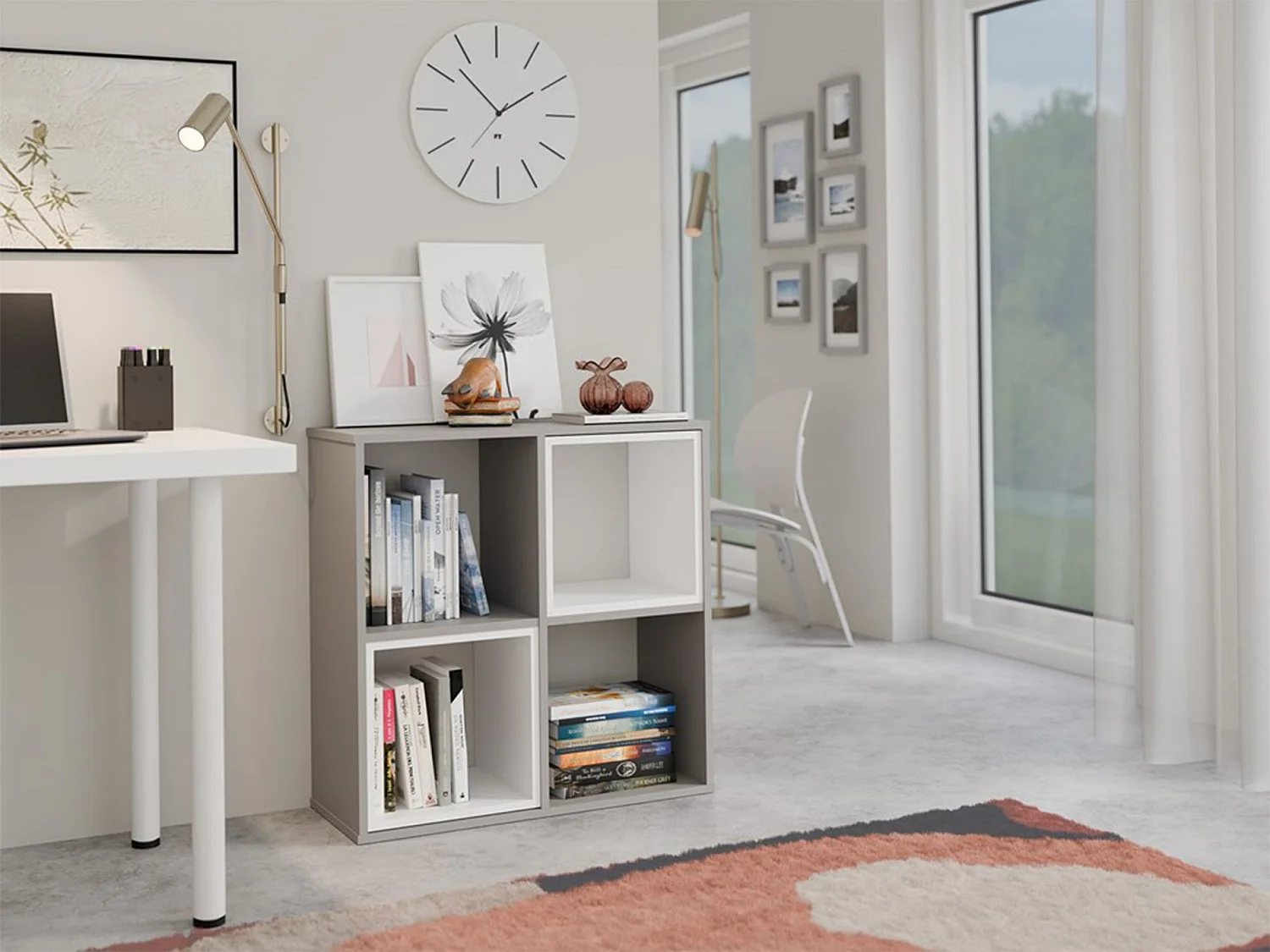 Étagère avec 4 étagères - 74 cm - gris - MALAX