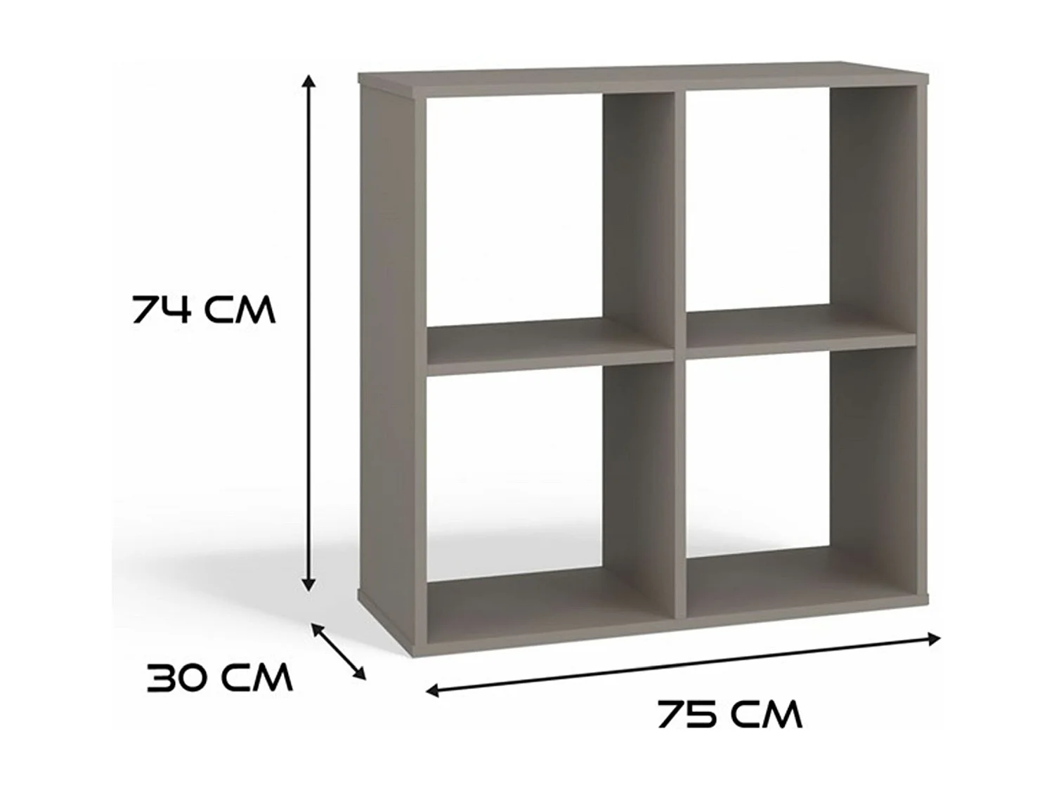 Étagère avec 4 étagères - 74 cm - gris - MALAX