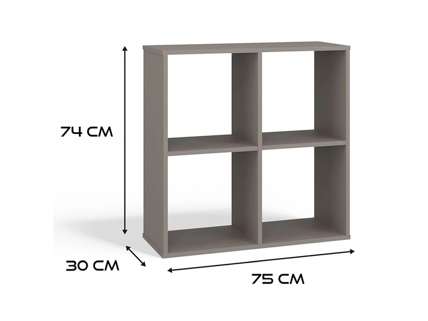 Étagère avec 4 étagères - 74 cm - gris - MALAX