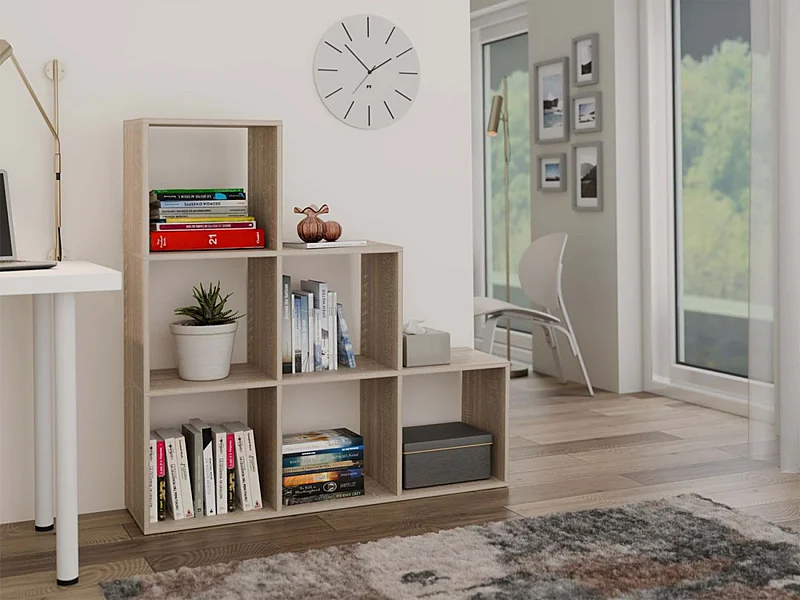 Étagère escalier avec 6 étagères - Chêne Sonoma - 115 cm - STEPI