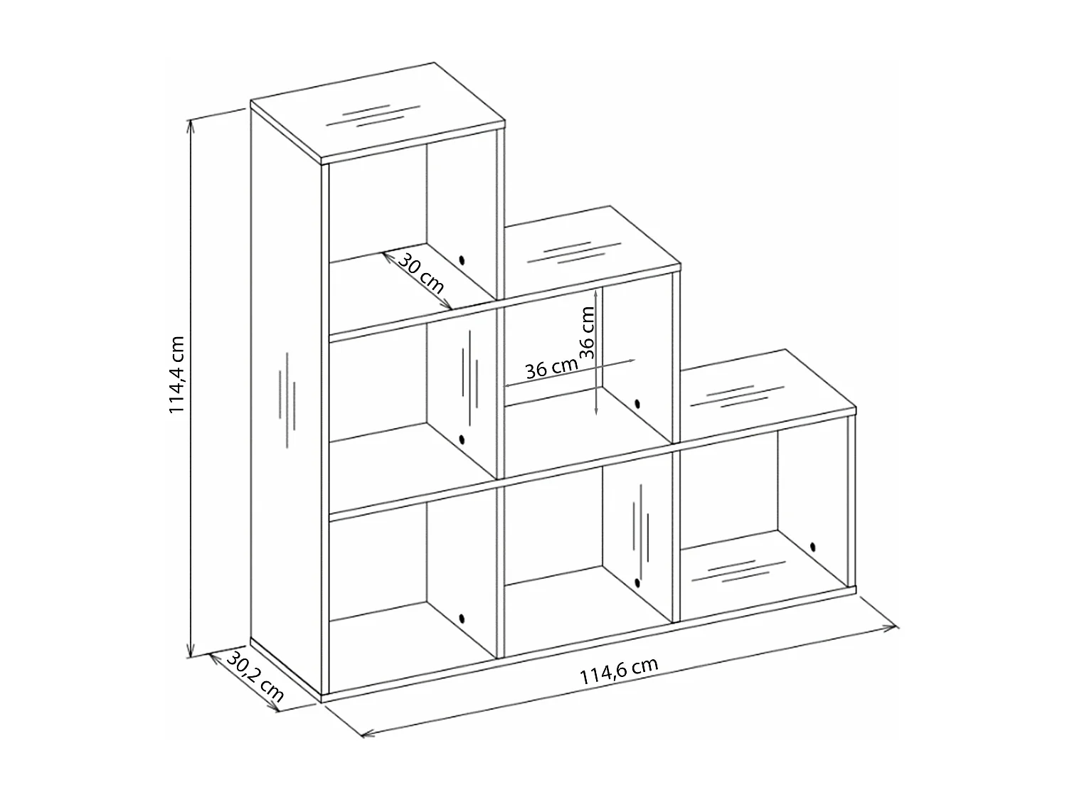 Trapplank met 6 planken - Sonoma eiken - 115 cm - STEPI