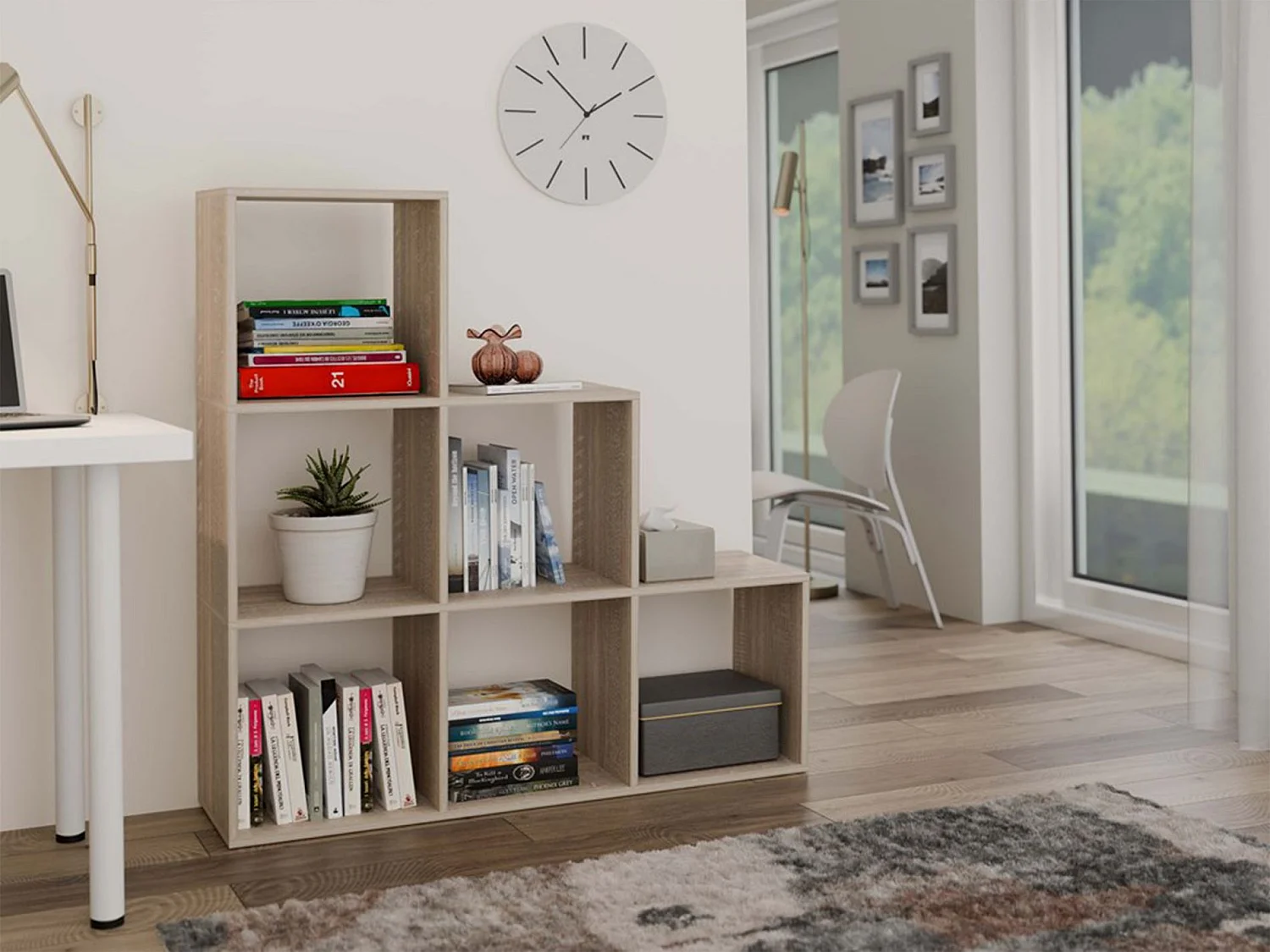 Étagère escalier avec 6 étagères - Chêne Sonoma - 115 cm - STEPI