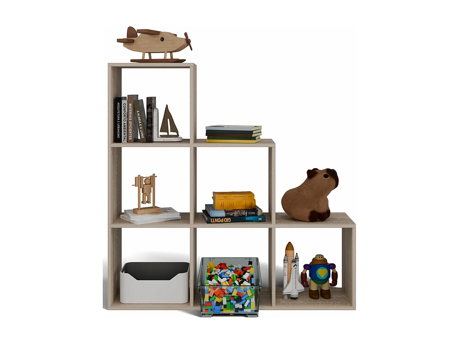 Étagère escalier avec 6 étagères - Chêne Sonoma - 115 cm - STEPI