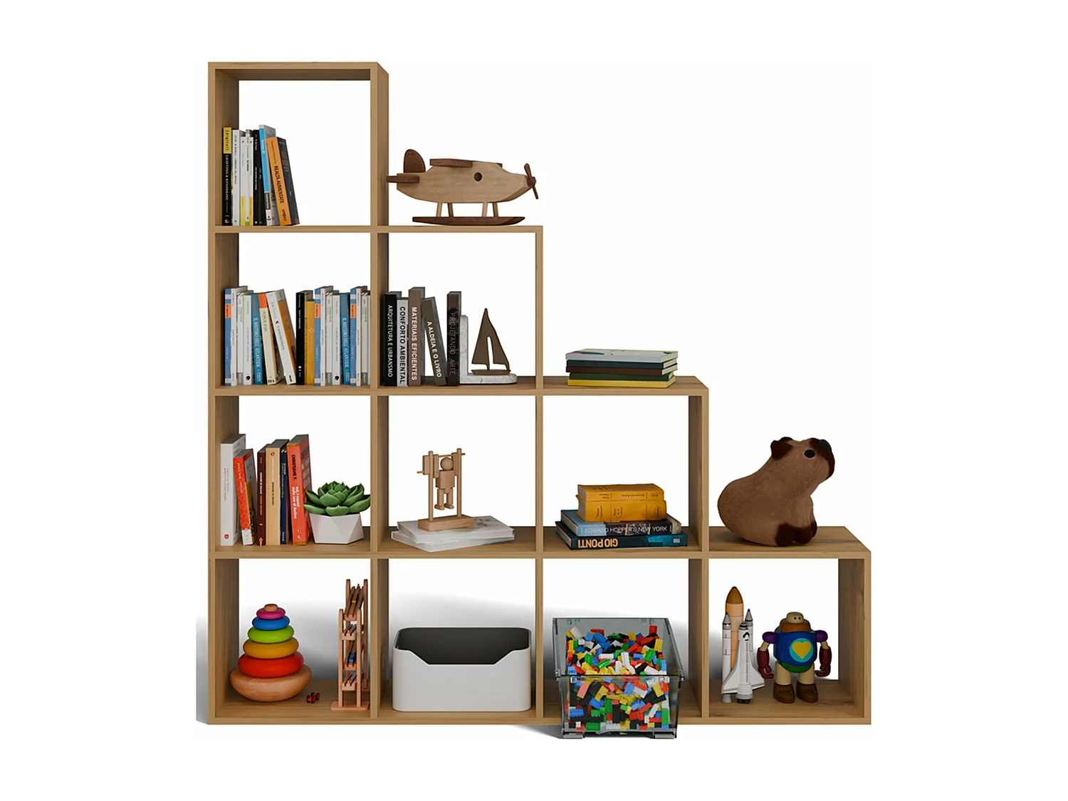 Étagère escalier avec 10 étagères - chêne artisanal - 153 cm - STEPI