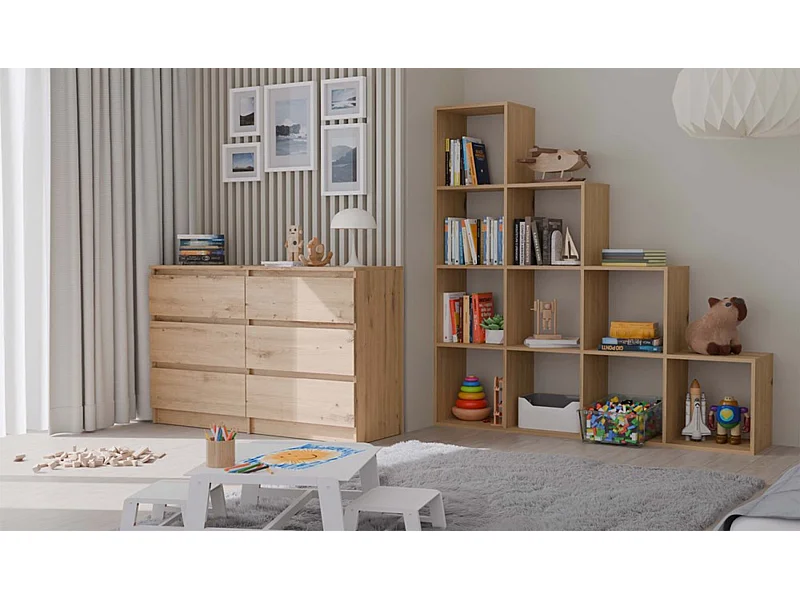 Stufenregal mit zehn Regalfächern - Artisan-Eiche - 153 cm - STEPI