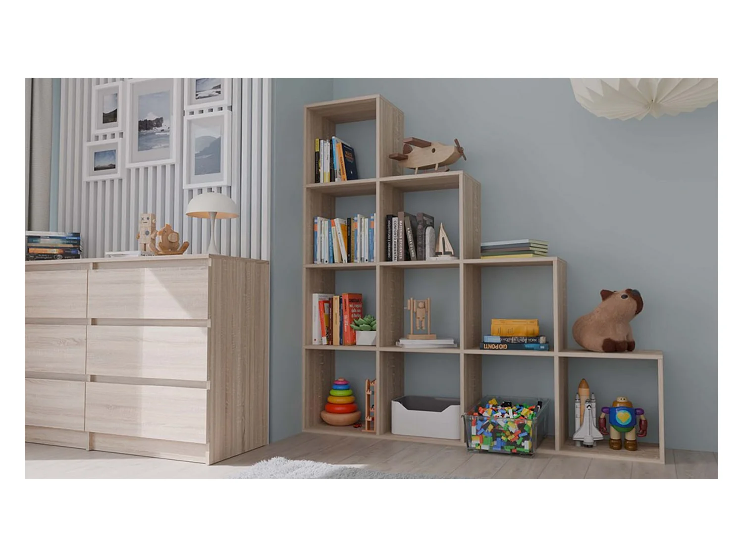 Étagère escalier avec 10 étagères - Chêne Sonoma - 153 cm - STEPI