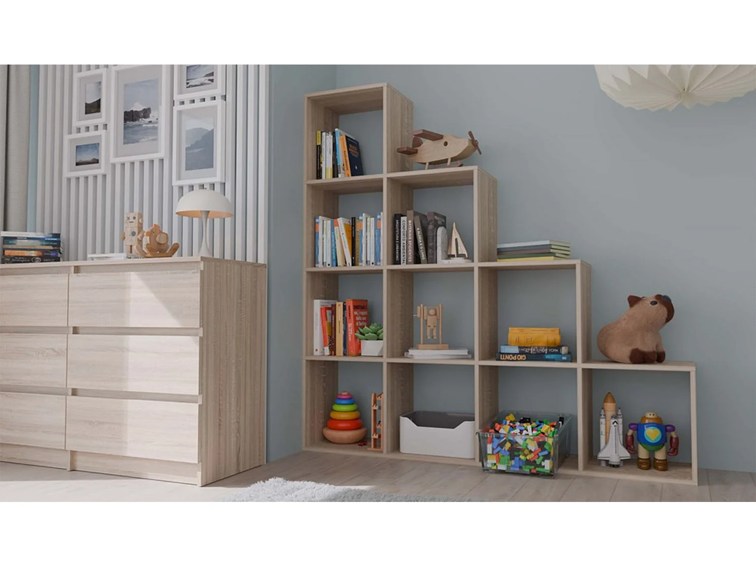 Étagère escalier avec 10 étagères - Chêne Sonoma - 153 cm - STEPI