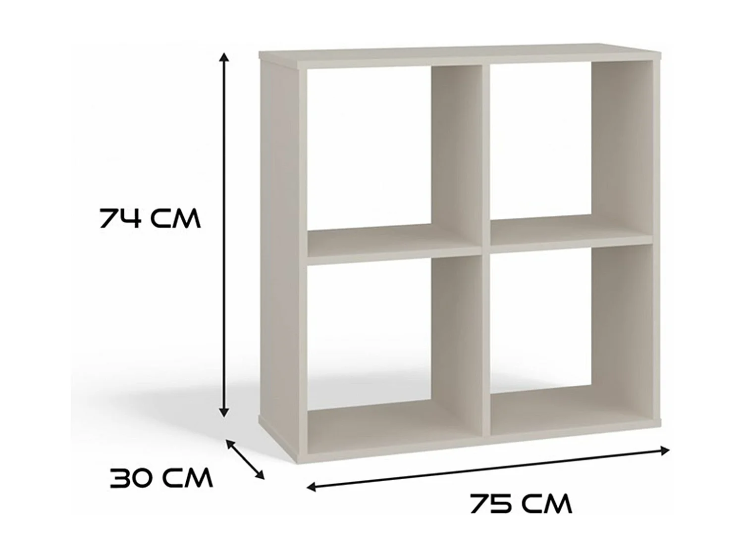 Estantería con 4 estantes - 74 cm - Roble artesanal - MALAX