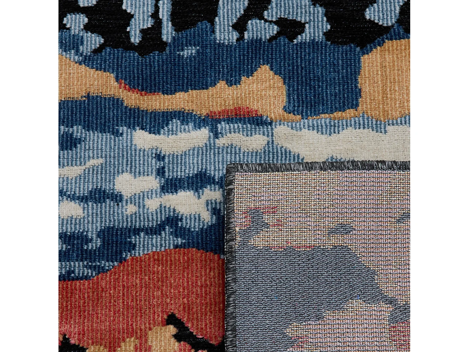 Tapis d'extérieur - 114x170cm - Noir - Réversible - 100% polypropylène - 1350gr / m² - SANTELIA