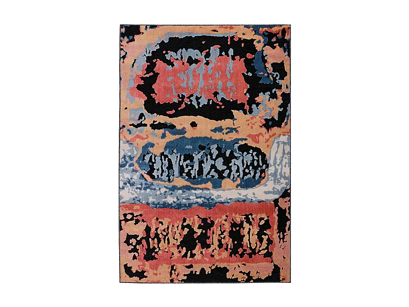 Tapis d'extérieur - 190x290cm - Noir - Réversible - 100% polypropylène - 1350gr / m² - SANTELIA