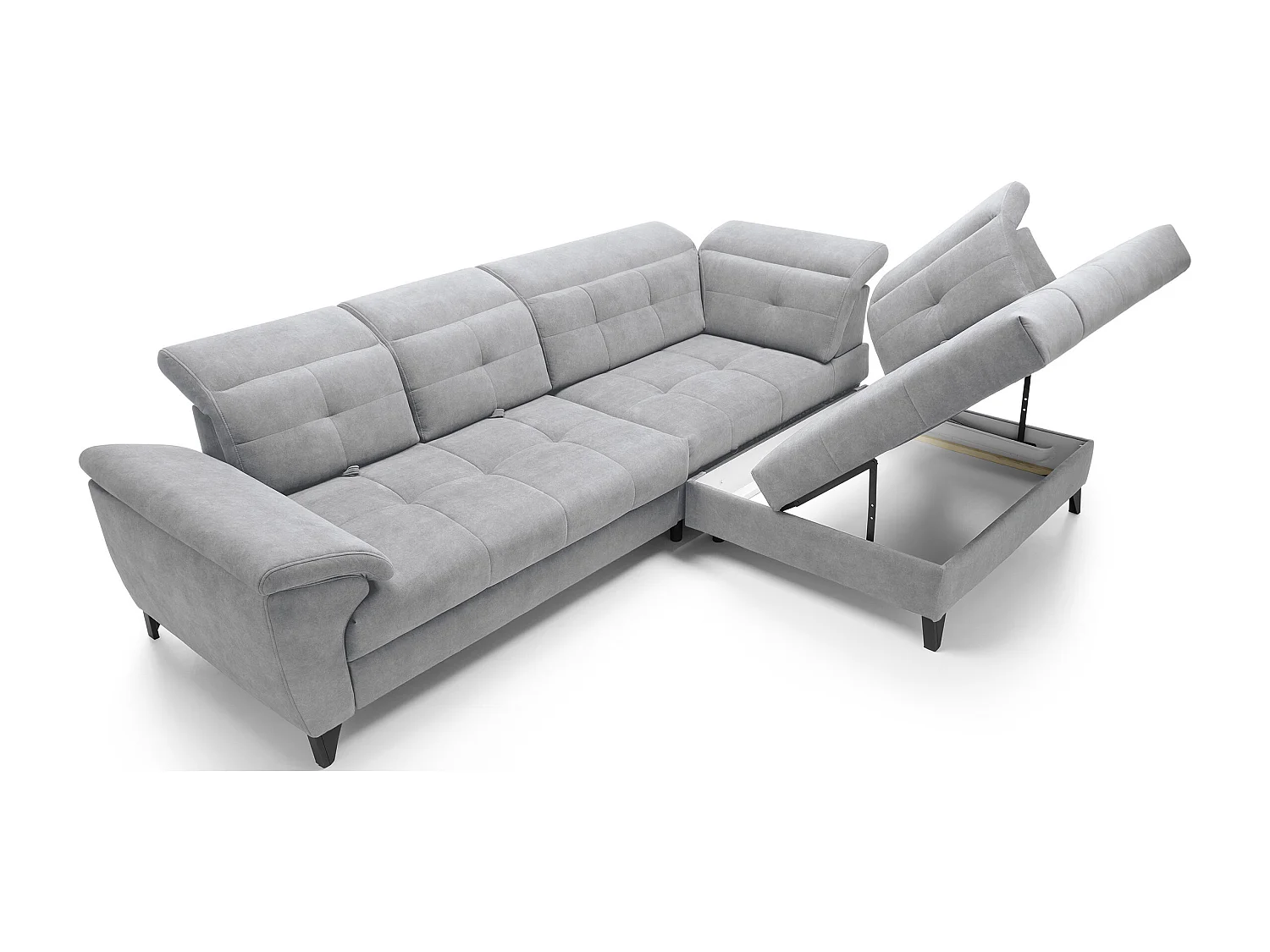 Canapé Corner Corsica L/Tissu/Gris