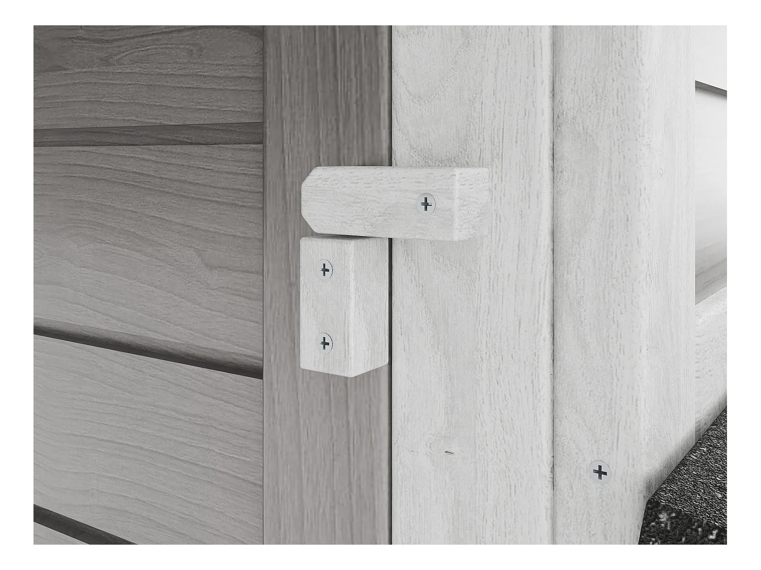 Poulailler en bois avec enclos - 8 poules - L. 201 x P.142 x H. 171 cm- Gris et blanc - GALLUS