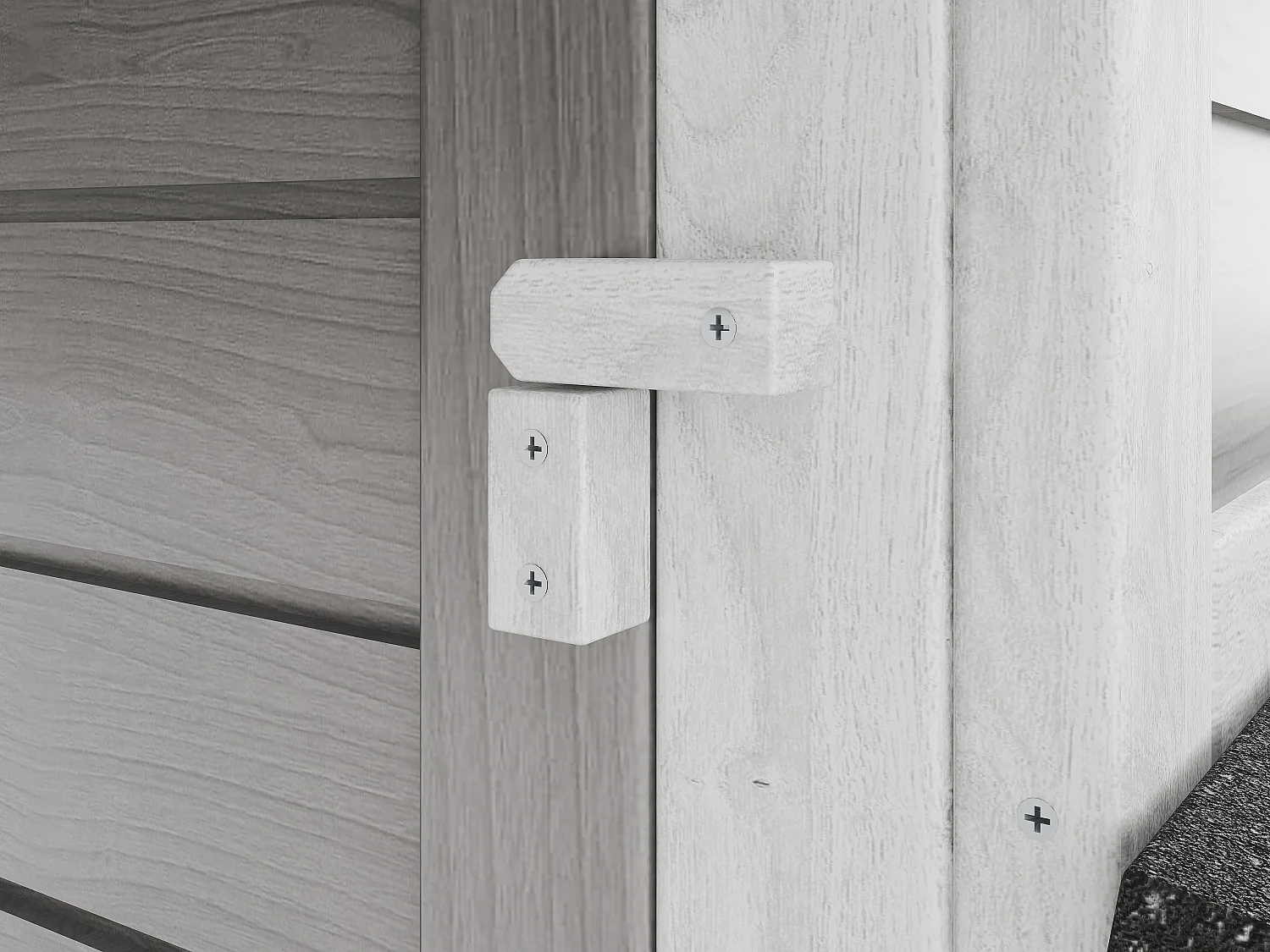 Poulailler en bois avec enclos - 8 poules - L. 201 x P.142 x H. 171 cm- Gris et blanc - GALLUS