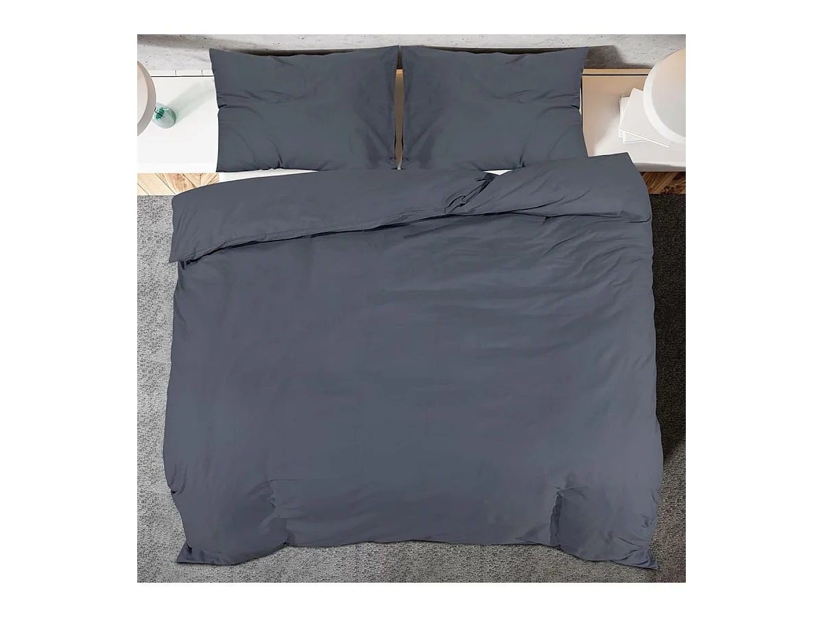Conjunto de Capa de Edredão Antracite 140x200 cm Microfibra - Suave, Confortável, Elegante