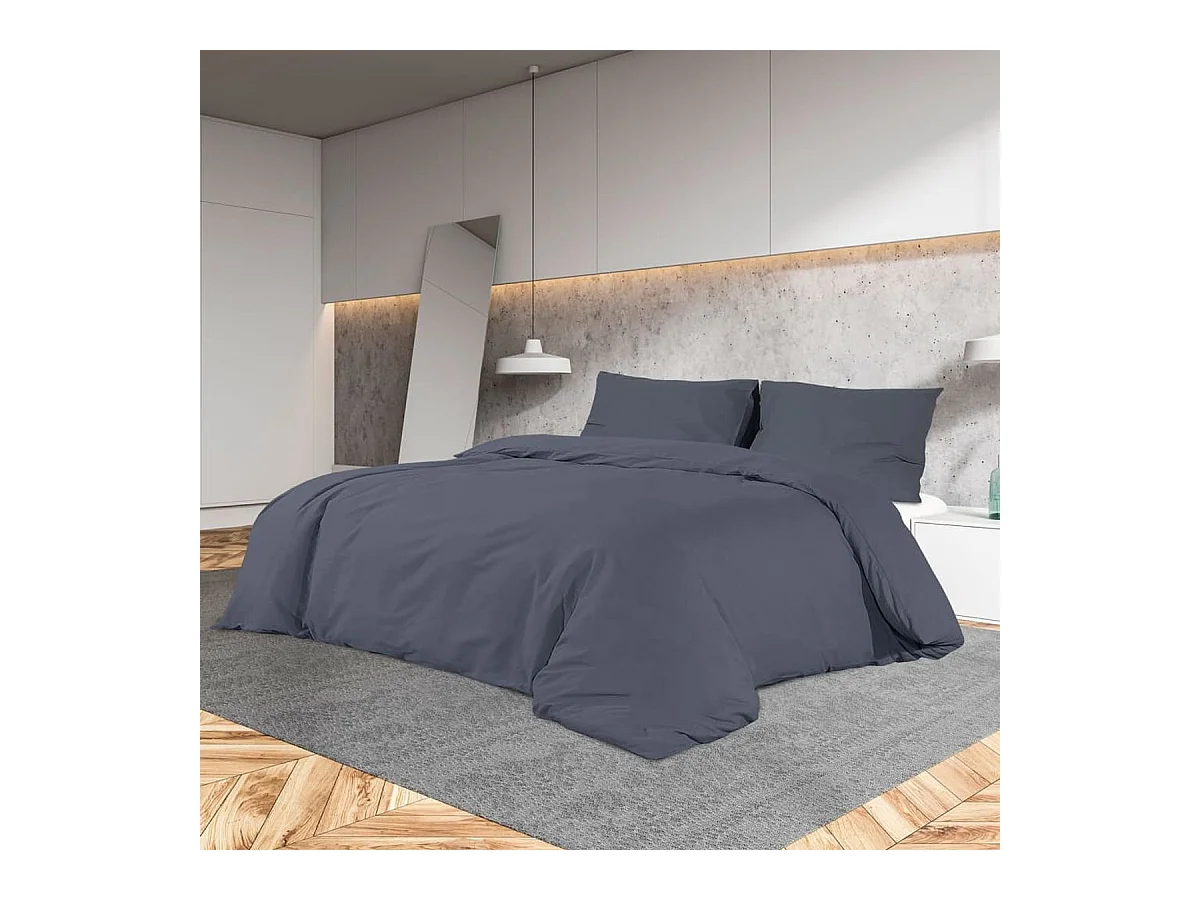 Conjunto de Capa de Edredão Antracite 140x200 cm Microfibra - Suave, Confortável, Elegante