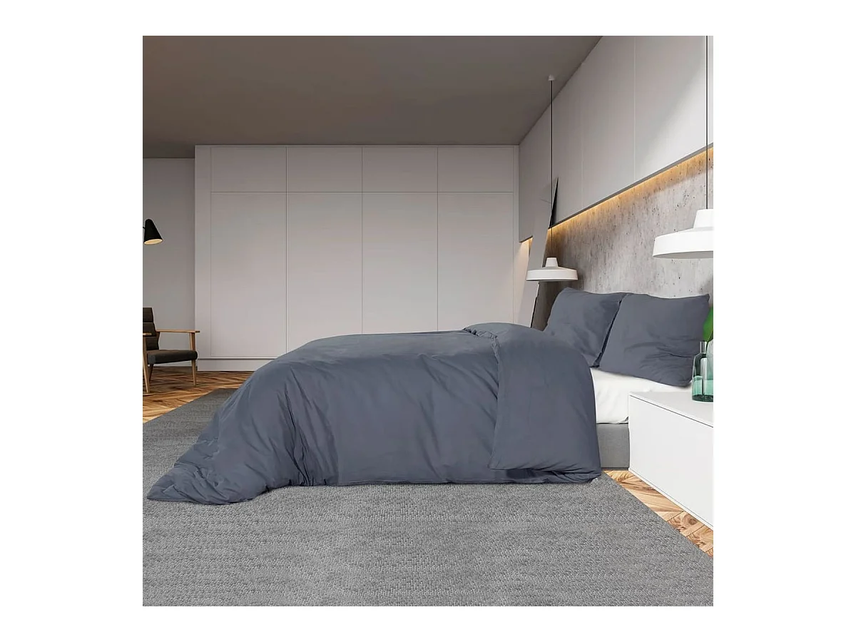 Conjunto de Capa de Edredão Antracite 140x200 cm Microfibra - Suave, Confortável, Elegante