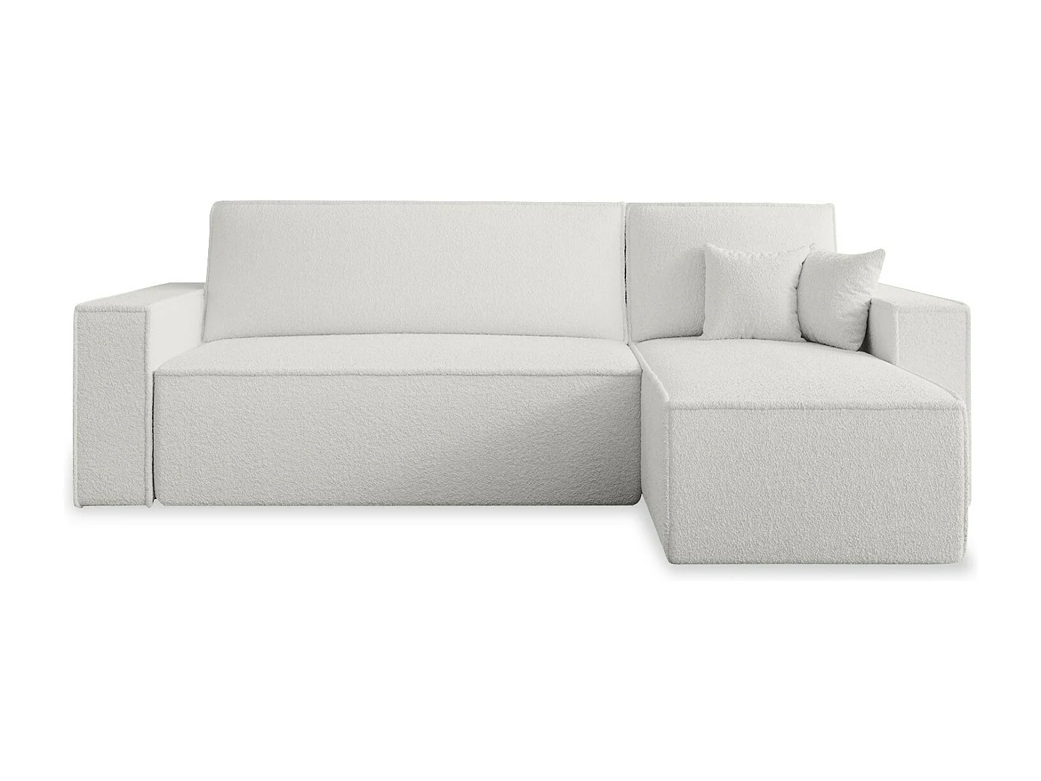 Canapé d'angle convertible réversible Lorenzo Bouclette Blanc