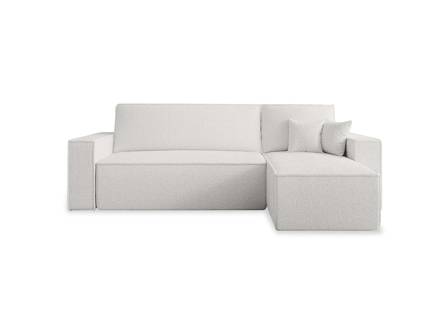 Canapé d'angle réversible convertible 4 places en tissu blanc LORENZO