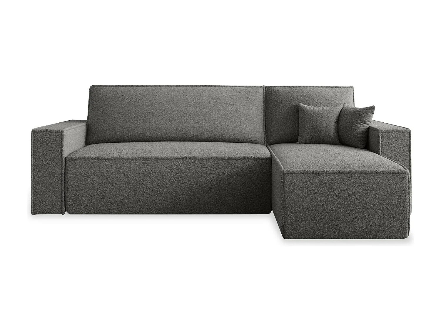 Canapé d'angle convertible réversible Lorenzo Bouclette Gris