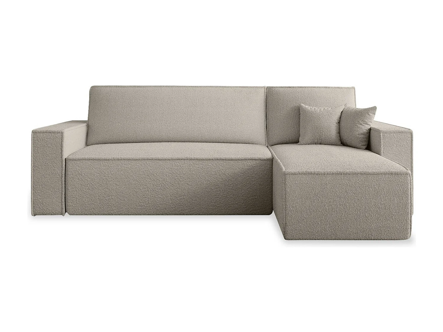 Canapé d'angle convertible réversible Lorenzo Bouclette Beige