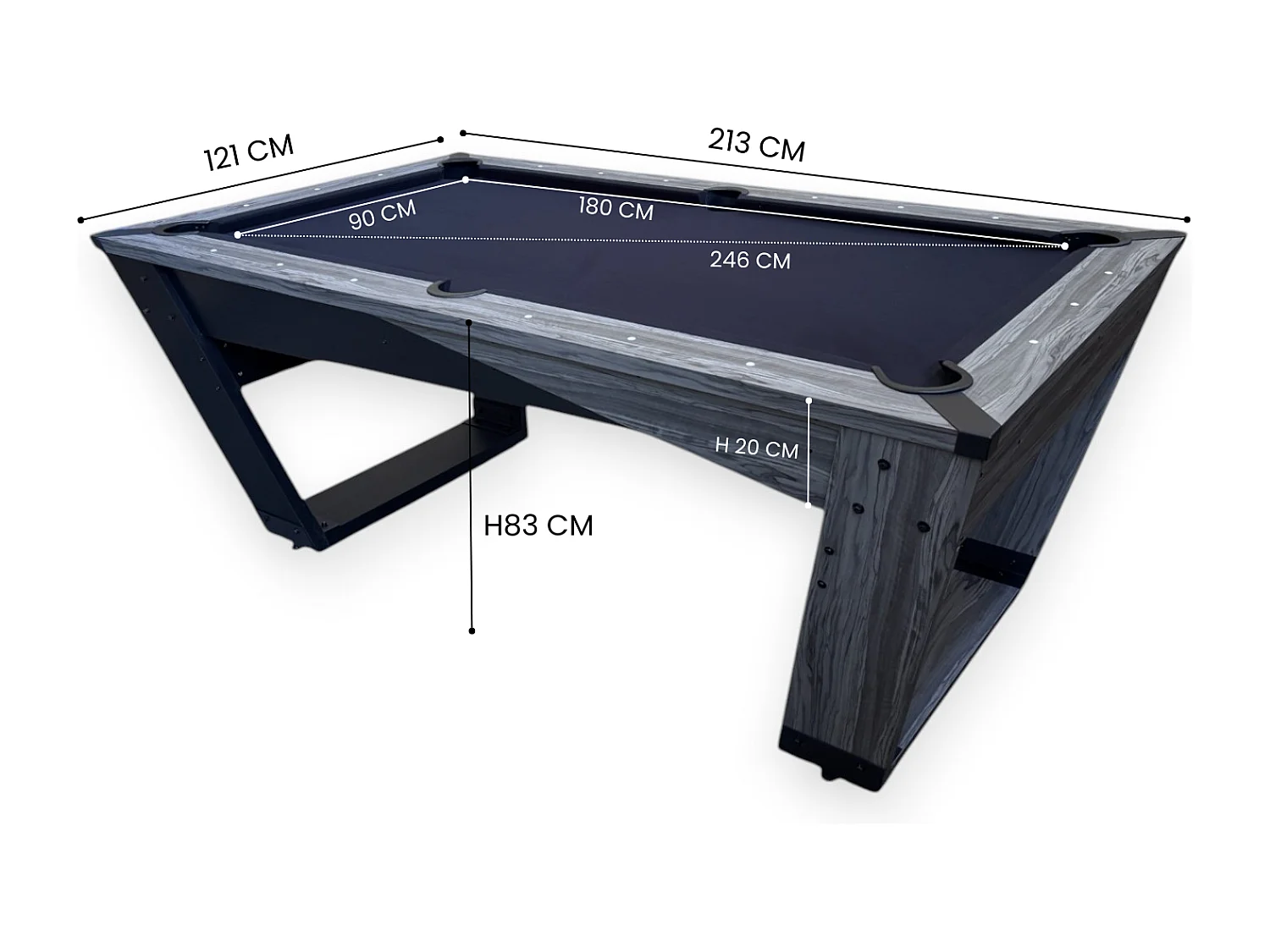 Mesa de bilhar 7 pés preta de design – Scorpion