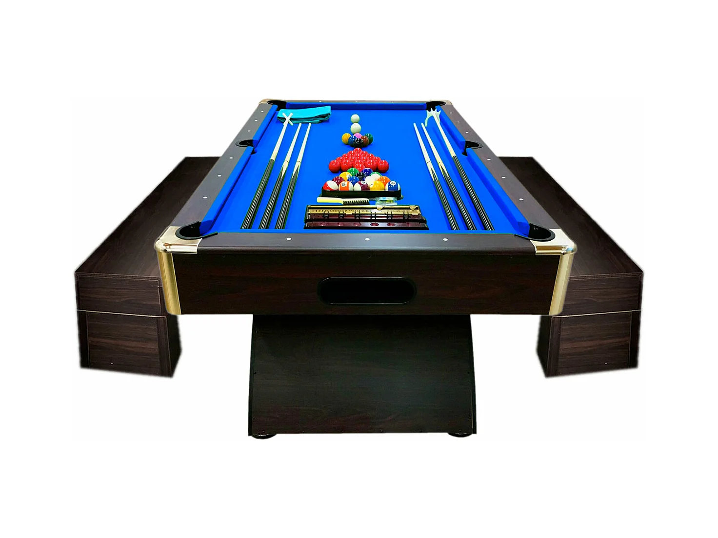 Table de billard 8 Pieds moderne avec bancs de rangement – ​​Thunder