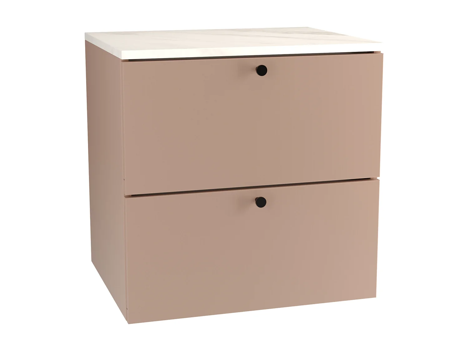 Meuble lavabo WENA, fronts lisses, Beti, 60x60x47 cm, Rose foncé/Marbre Bianco
