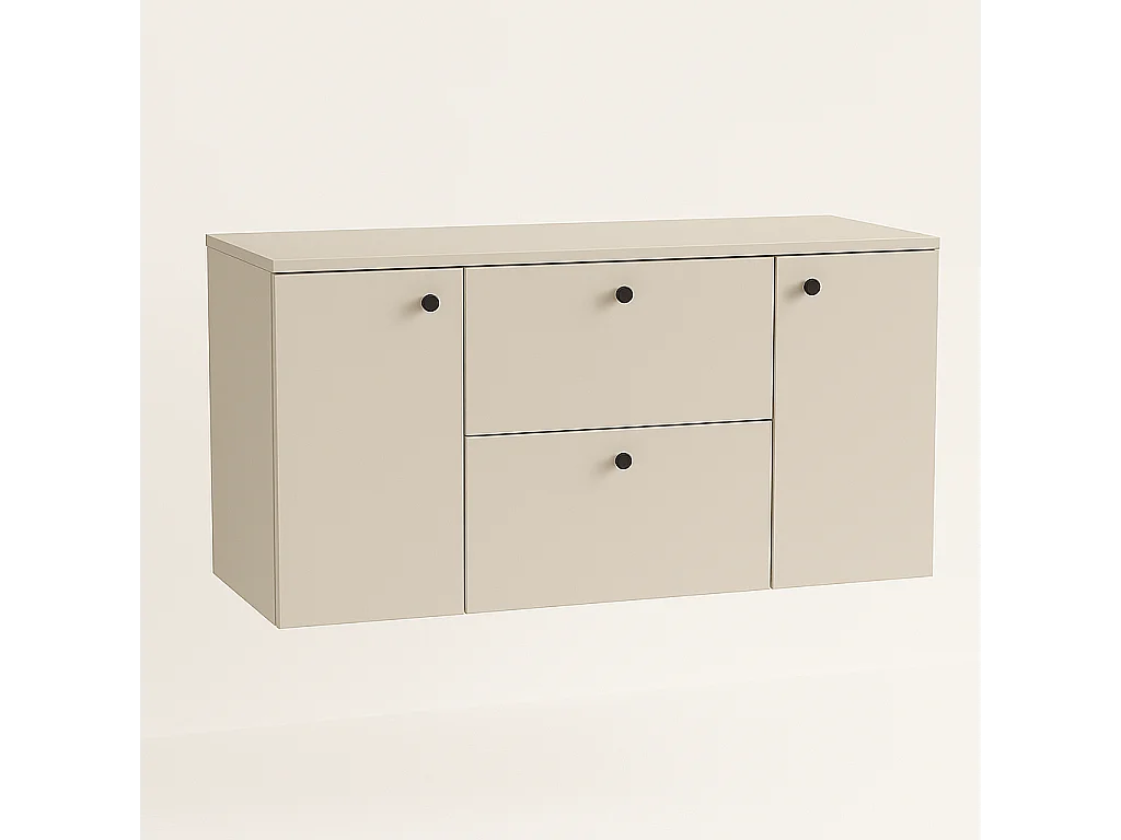 Wastafelkast WENA, met 2 deuren en 2 laden, gladde fronten, Beti, 120x60x47 cm, Kasjmir