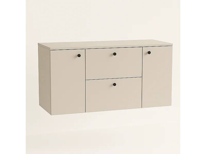 Wastafelkast WENA, met 2 deuren en 2 laden, gladde fronten, Beti, 120x60x47 cm, Kasjmir