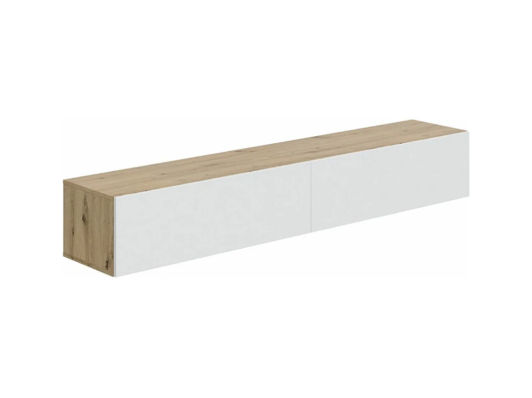 Mueble TV de 28x180x35 cm de estilo nórdico  con 2 puertas batientes en color beige Keoni