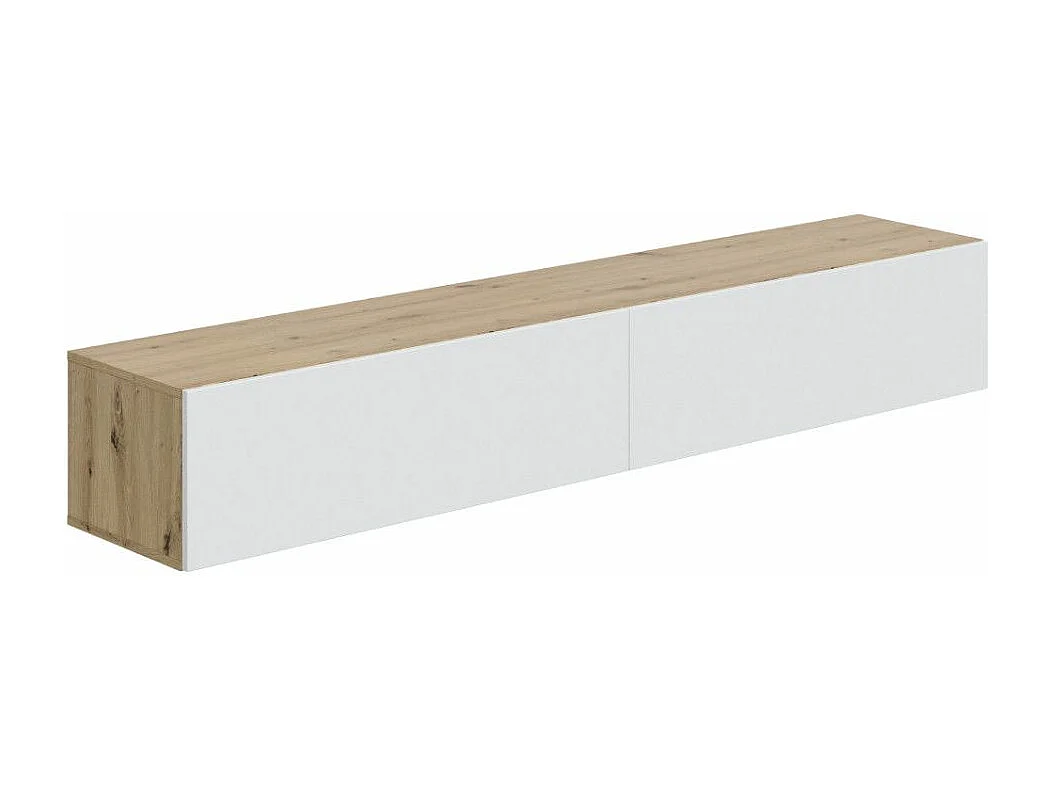 Mueble TV de 28x180x35 cm de estilo nórdico  con 2 puertas batientes en color beige Keoni