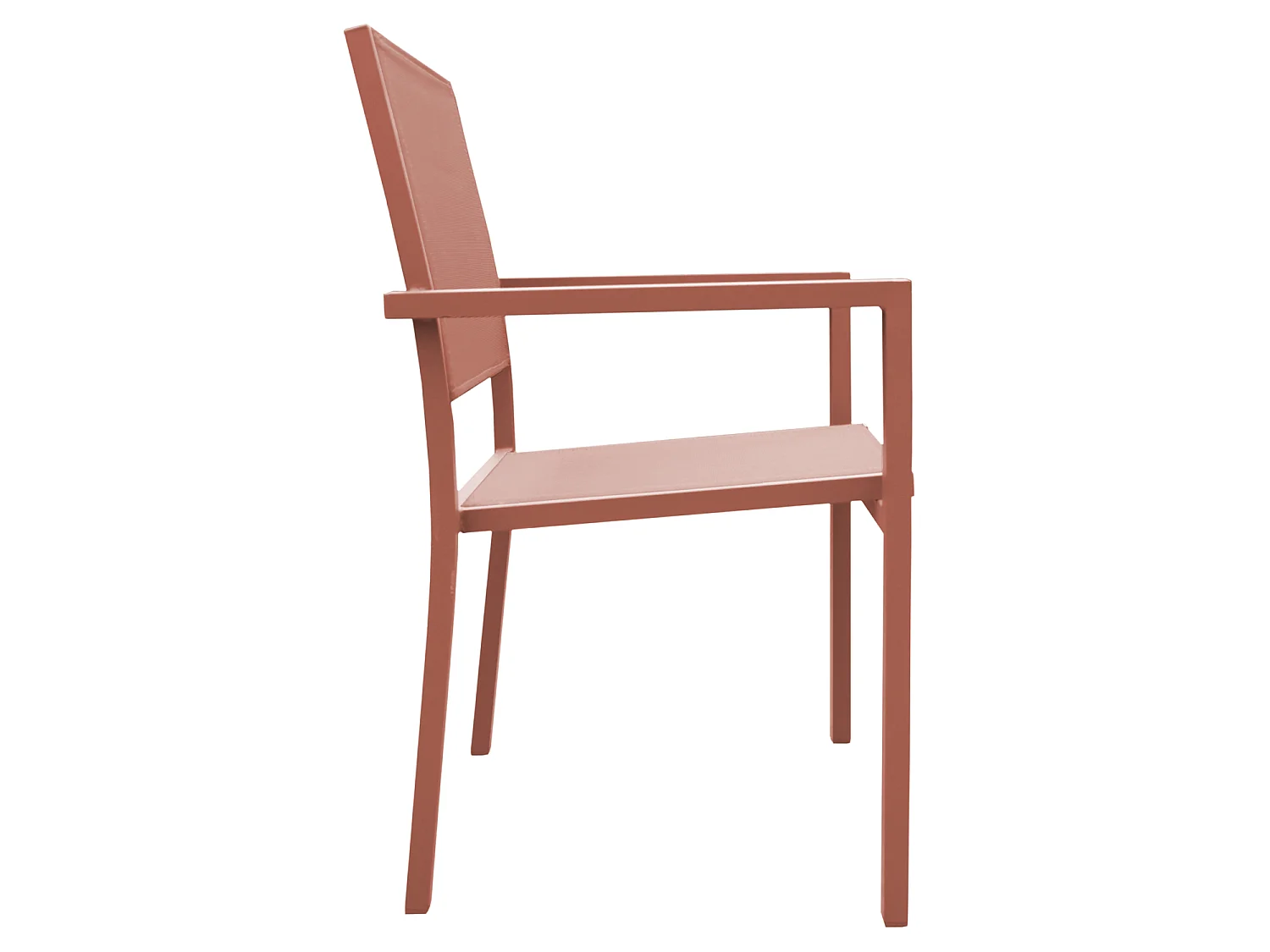 Set van 4 terracotta aluminium stoelen - textilène terracotta