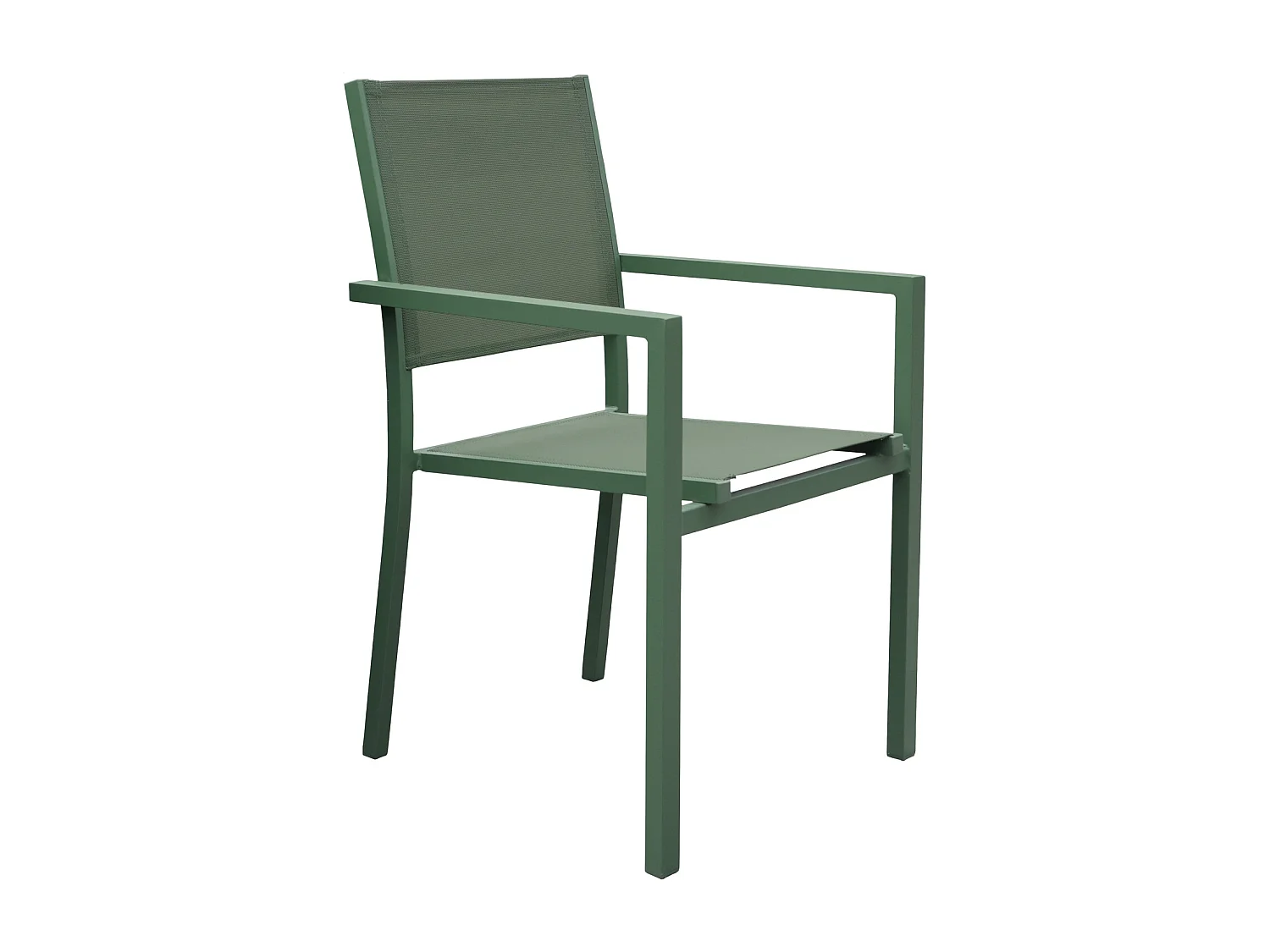 Set van 4 saliegroene aluminium stoelen - saliegroen textilene