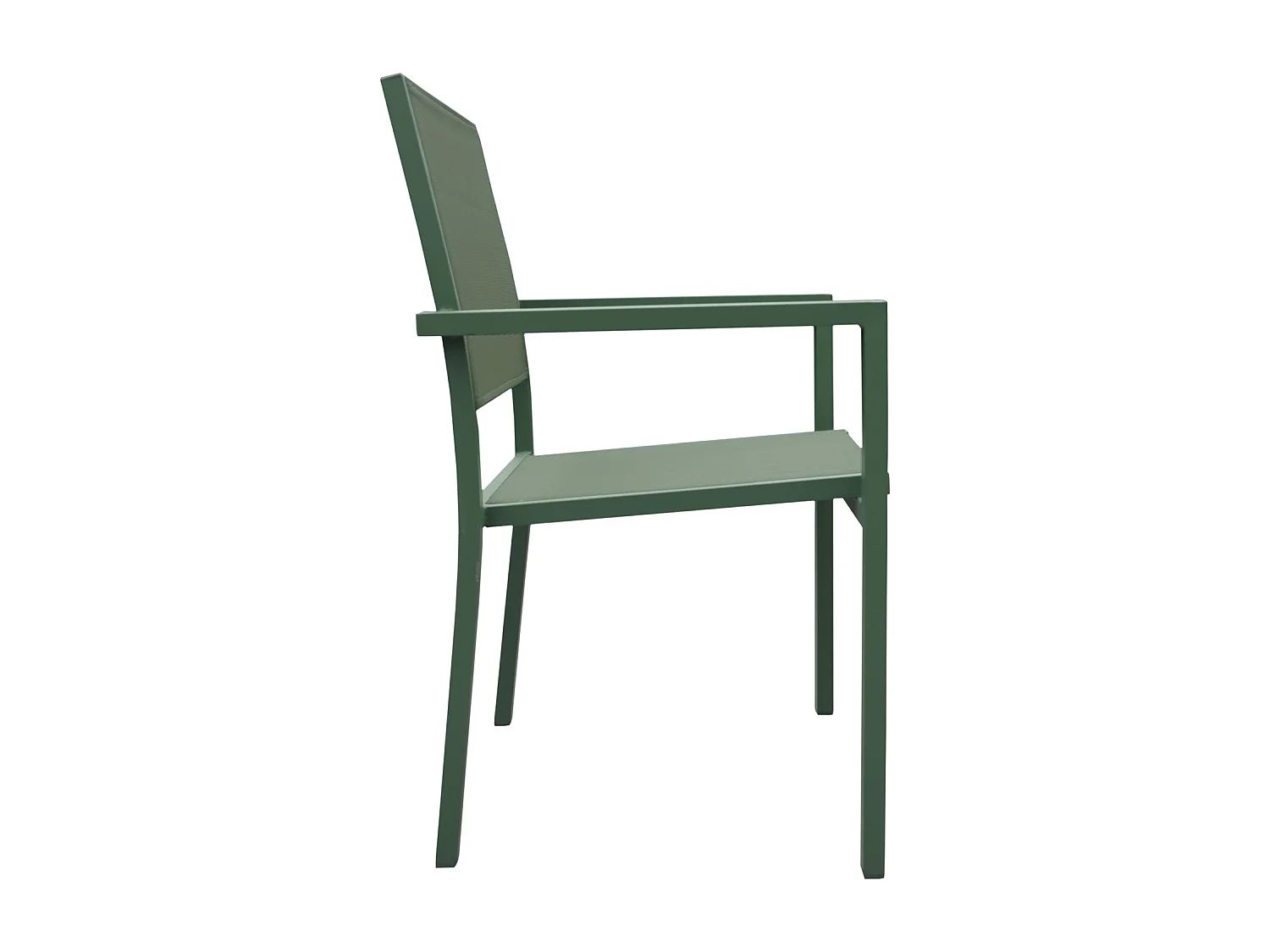 Lot de 4 chaises en aluminium vert sauge - textilène vert sauge - HAPPY GARDEN