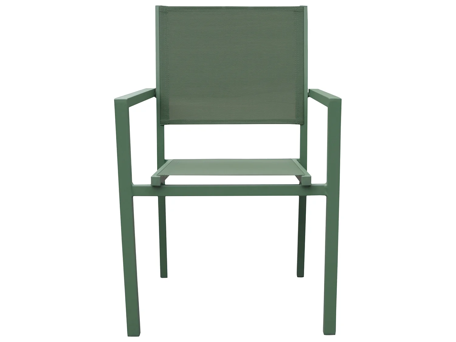 Set van 4 saliegroene aluminium stoelen - saliegroen textilene