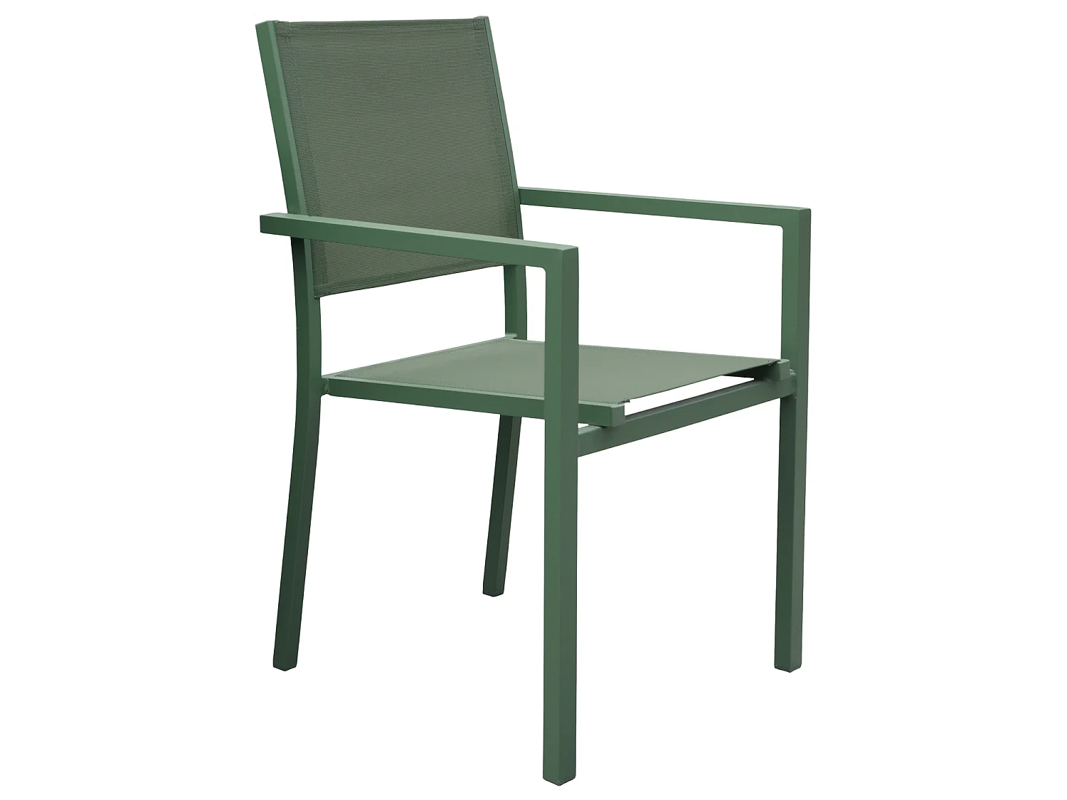 Set van 4 saliegroene aluminium stoelen - saliegroen textilene