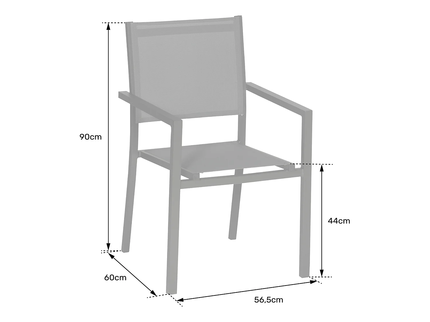 Set van 4 saliegroene aluminium stoelen - saliegroen textilene