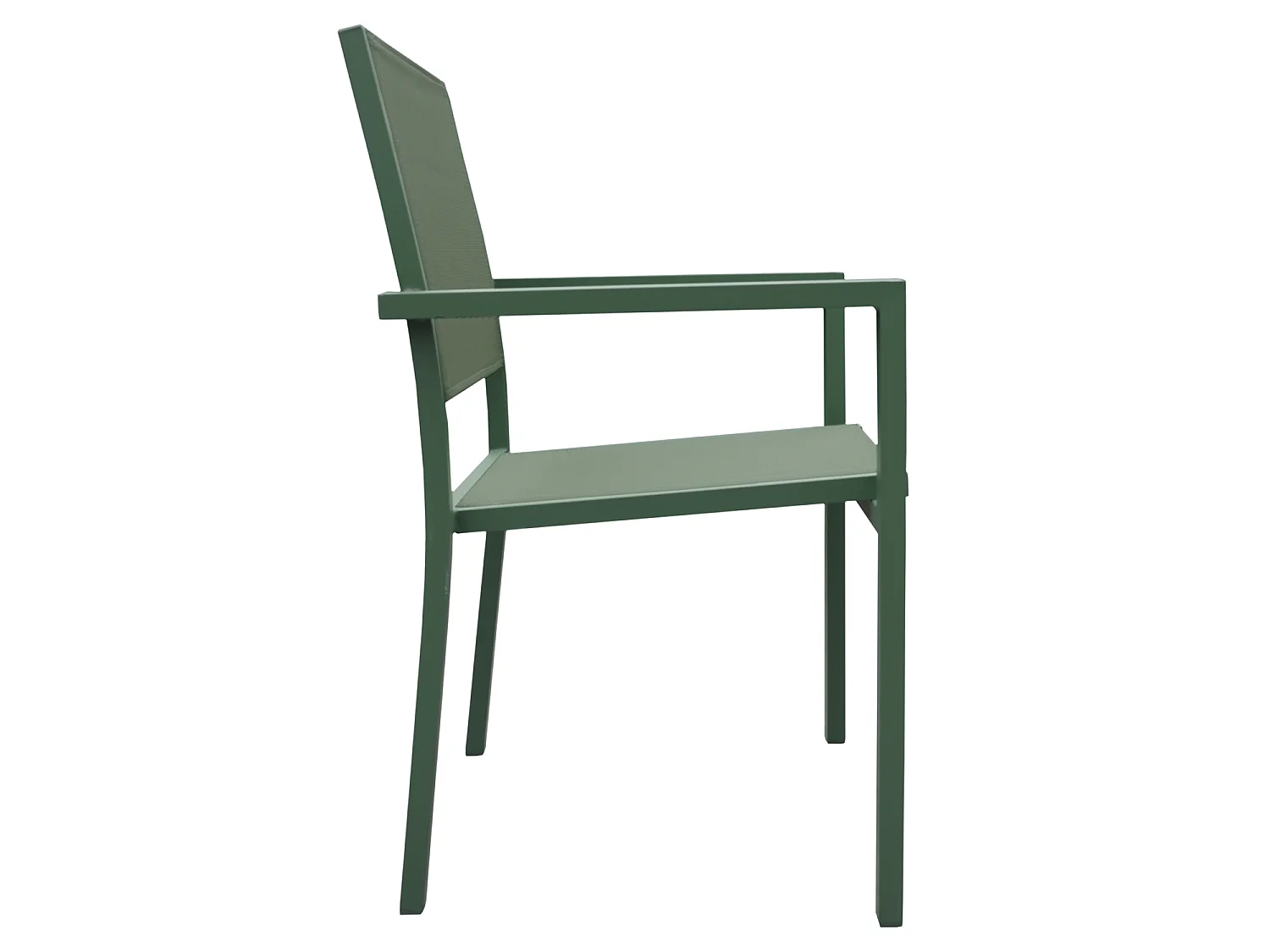 Set van 4 saliegroene aluminium stoelen - saliegroen textilene