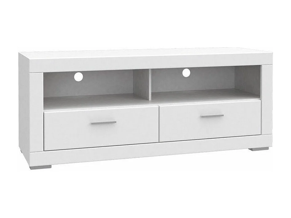 Mueble TV de 156x64x52 cm de diseño moderno con 2 cajones inferiores en color blanco Snow